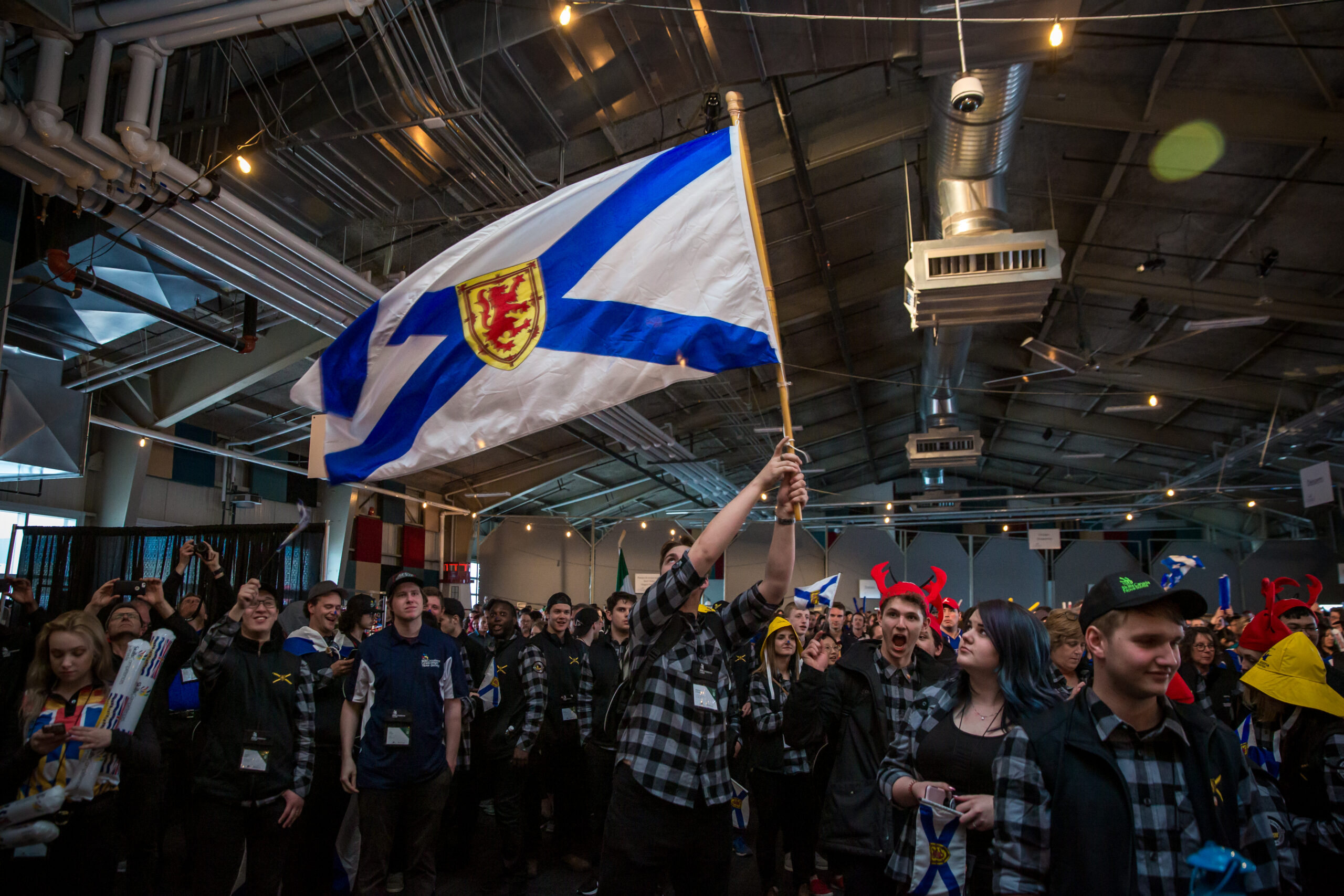 Team NS waving the Nova Scotia Flag